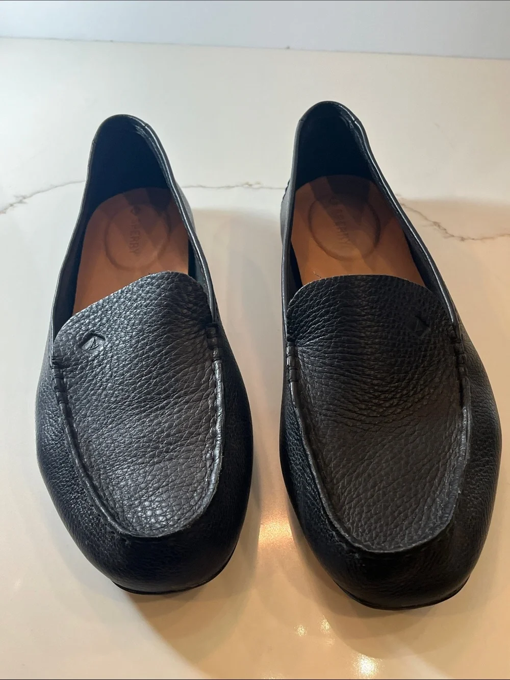 Sperry Port Driver 2 Black Pebbled Leather Ladies Slip-On Loafers Sz. 10WM - Picture 6 of 15